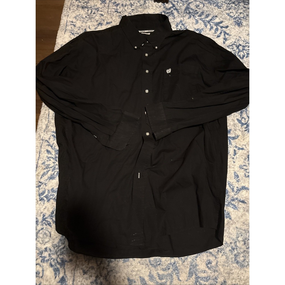 Cinch Button Up Shirt Mens XXL Black Western Cowboy Long Sleeve Casual